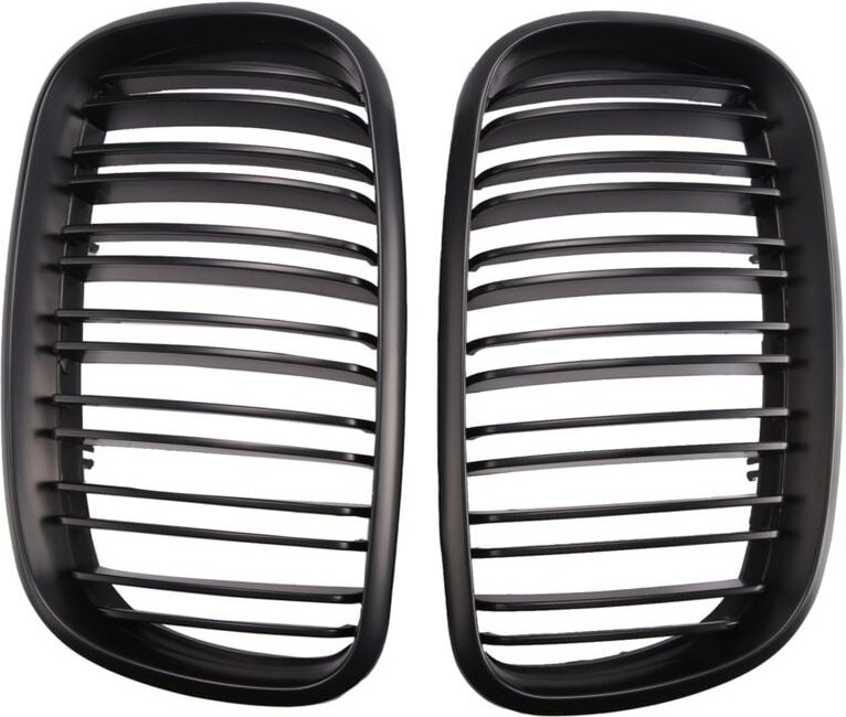 Matt Schwarzer Front Stoßfänger mit Lamellen und Nierengitter für X5 X6 E70 E71 2007-2014