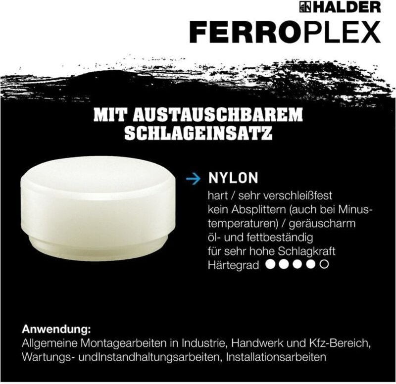 Halder Schonhammer FERROPLEX Länge 290 mm Kopf-Ø 30 mm - 3677030