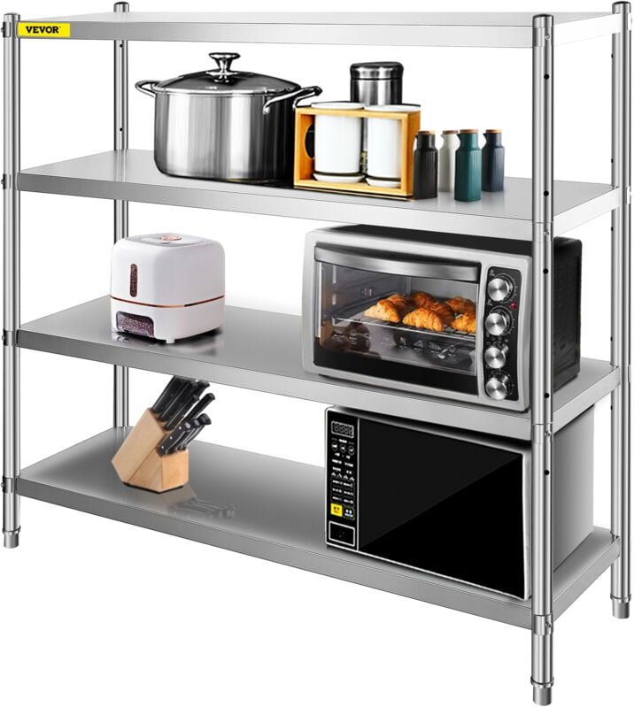 Vevor Lagerregal, 4-stufiges Edelstahlregal, Lagerregal, 70,9 x 17,7 x 59,1 Zoll, robustes Lagerregal, 1320 Pfund Gesamt...
