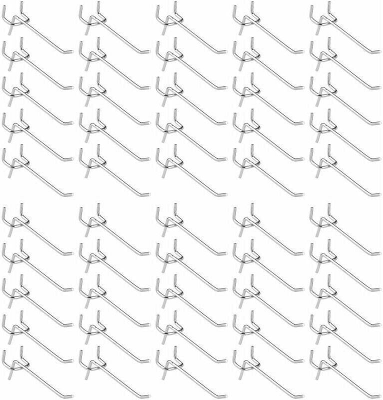 50 Stück Pegboard-Haken, Wandregalhaken für Display-Pegboard-Garage-Store-Werkzeuge-Aufbewahrungsaufhänger-Wandregalhake...