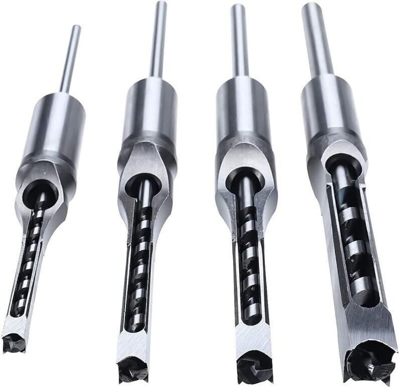 Vierkantbohrer für die Holzbearbeitung, Vierkantlochbohrer für die Holzbearbeitung – Hohlmeißel-Zapfenbohrer – Kompletts...