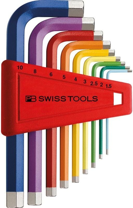 Pb Swiss Tools - Winkelschraubendreher- Satz im Kunststoffhalter 9-teilig 1,5-10mm Rainbow pb Swi