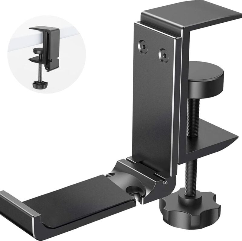 Faltbarer Kopfhörerhalter aus Aluminium, verstellbarer Headset-Hakenhalter, Schwarz - Lntyq