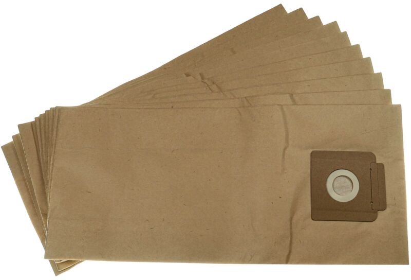 10x Staubsaugerbeutel kompatibel mit Kärcher Trockensauger t 7/1, t 10/1, t 9/1 Staubsauger - Papier, 51,5cm x 23cm brau...