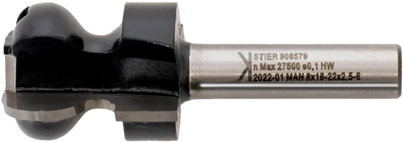 Griffleistenfräser hw 8 mm Durchmesser 22-16 R2,5/6 - Stier