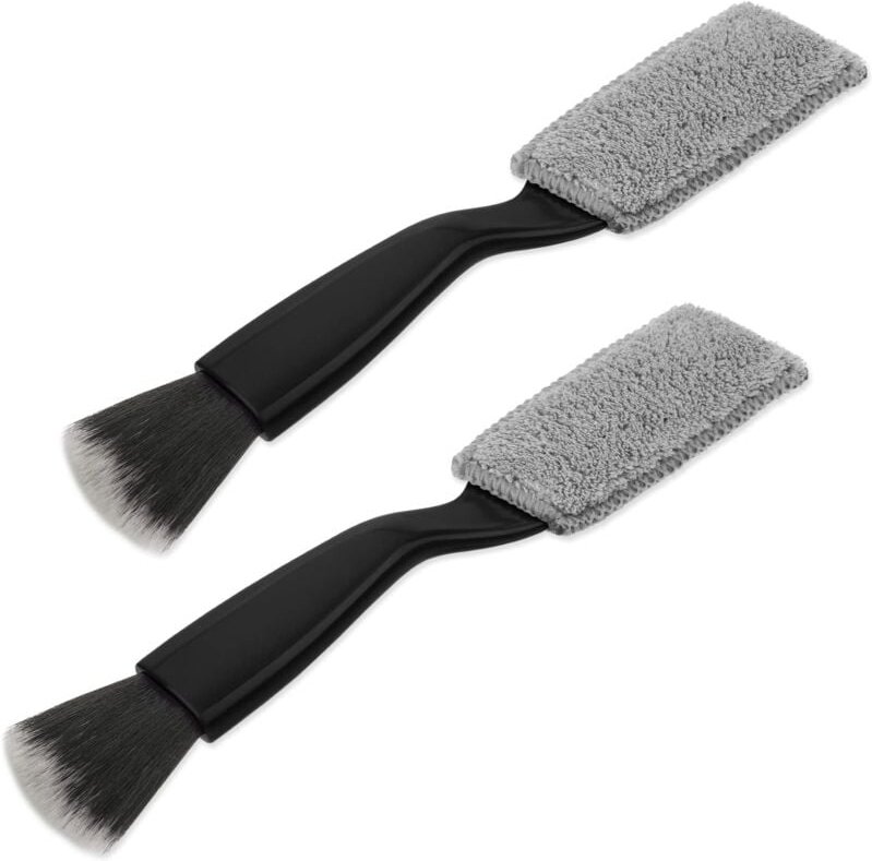 2er-Pack Doppelkopfbürste, 2-in-1-Staubbürste für den Innen- und Außenbereich des Autos, kratzfestes Auto-Reinigungswerk...