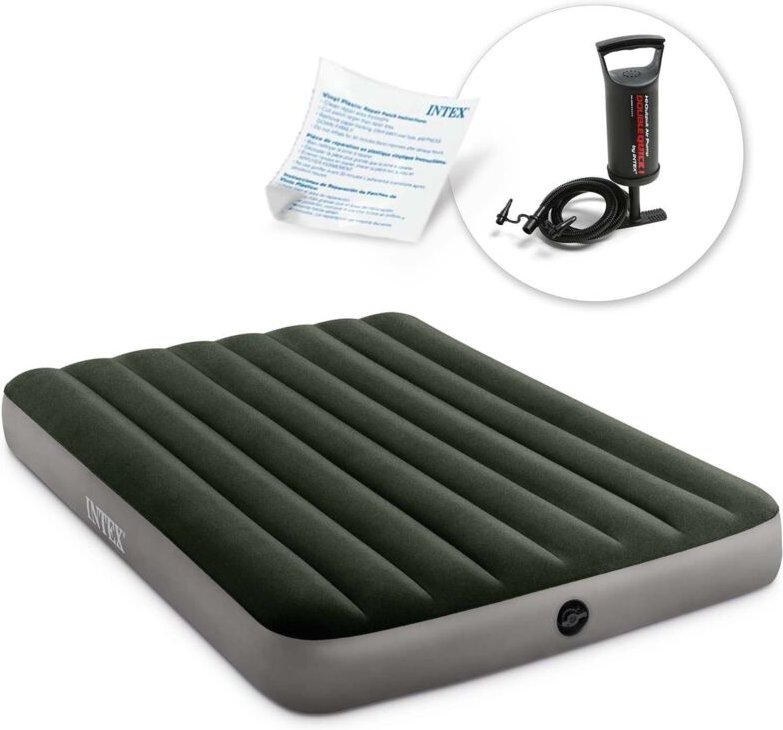 Aufblasbare matratze 191x137x25 cm mit kolbenpumpe intex 664108