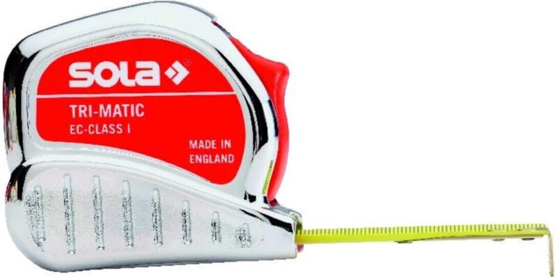 Trimatic Rollbandmaß mit EG-Prüfzeichen (Genauigkeit 1) Rollmeter 3m - Sola