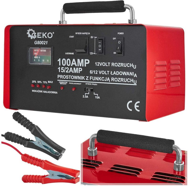 GEKO Starthilfe Ladegerät 100 A 6V 12V Bleisäure Batterien Auto Motorrad Boot