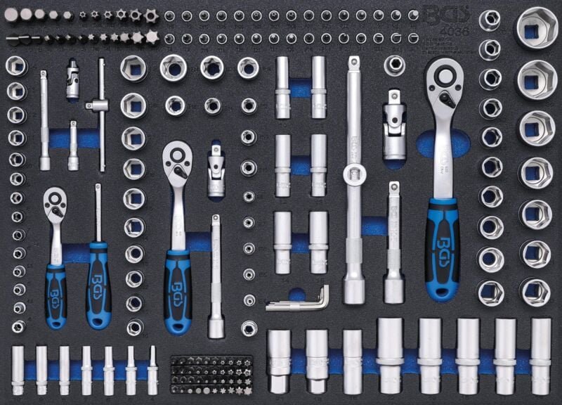 Bgs Technic - Werkstattwageneinlage 3/3: Steckschlüssel-Satz 192-tlg.