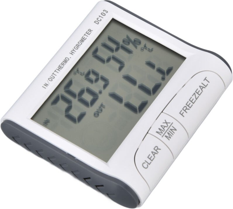 Innen-Hygrometer mit Dual-LCD-Display, digitale Speicherfunktion, Kunststoff-Thermometer für Zuhause