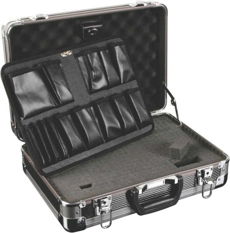 Perel - werkzeugkoffer mit abgerundeten aluminium-ecken - 430 x 300 x 150 mm - 19,3 l