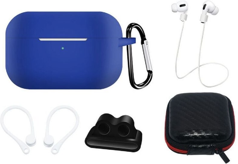 Cofi 1453 - Silikonhüllen-Set für AirPods Pro 2 / AirPods Pro 1 + Hülle / Ohrbügel / Umhängeband / Uhrenarmbandhalter / ...