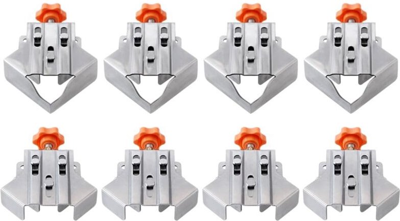 8-teilige Mehrzweck-Eckklemme aus Edelstahl, 90 Grad