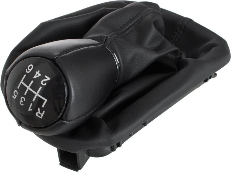 Seat Leon I 99-06 SCHWARZER Schaltknauf + Schaltmanschette mit Rahmen 6 GÄNGE