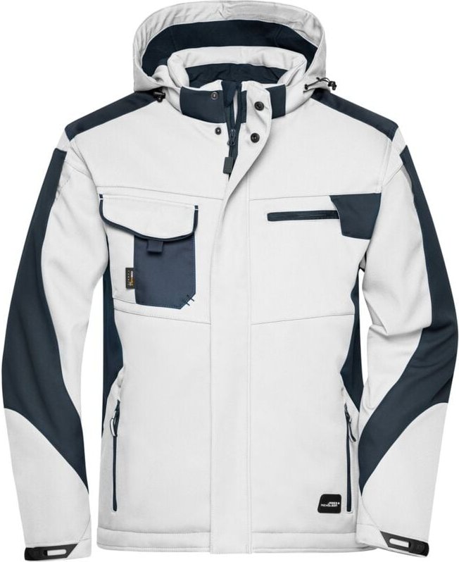 James & Nicholson Professionelle Softshelljacke mit Innenfutter JN824 Gr. 4XL white/carbon