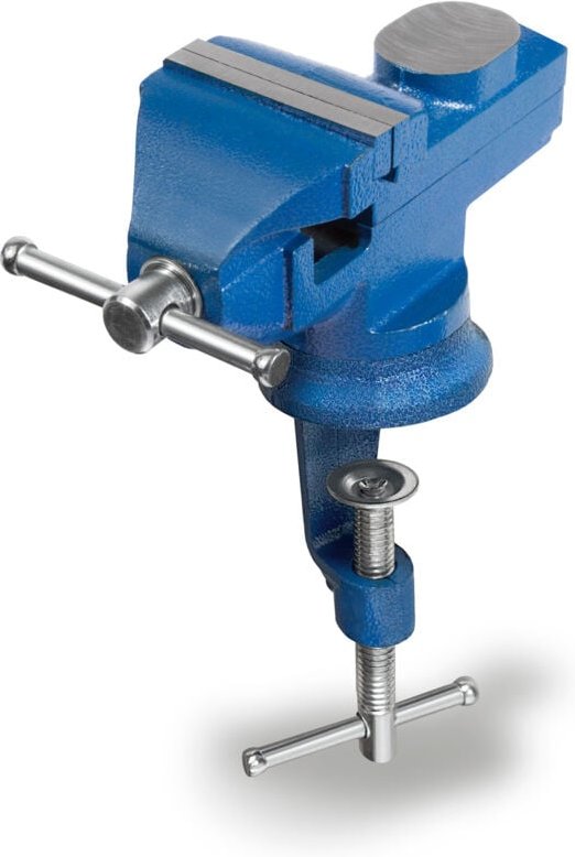 Eberth - Mini Schraubstock mit Tischklemme, 360° drehbar, kleiner Tischschraubstock mit 60 mm Spannbackenbreite, 70 mm m...