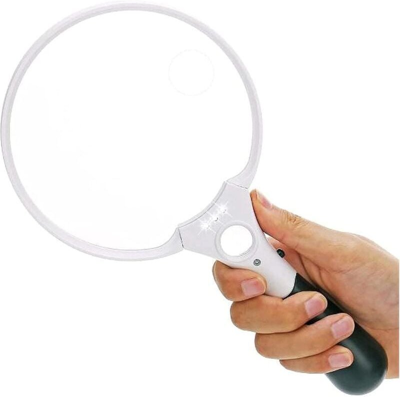 137 mm Leselupe mit 3 LEDs, 2x/4x/25x Vergrößerung, tragbare Lupe zum Lesen, Inspizieren, Sammeln und für Hobbys.