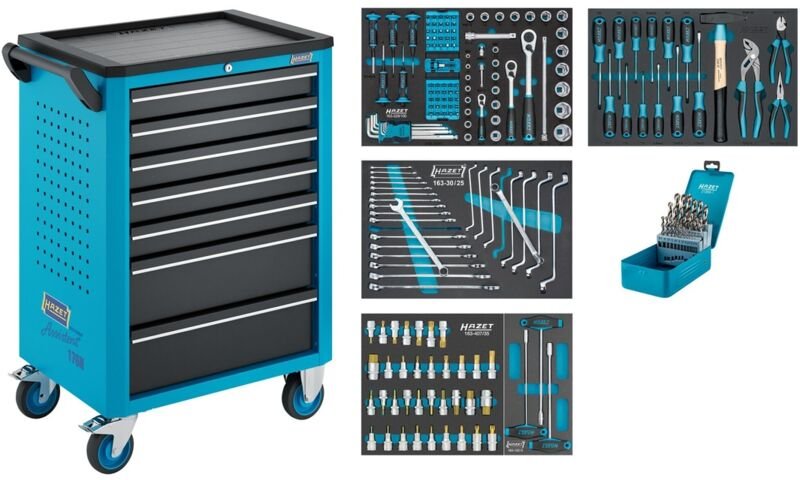 Hazet - Werkstattwagen Assistent 176N-7, Sortiment, 204-tlg.