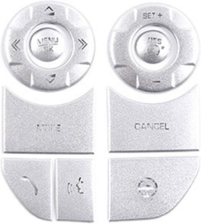 Tlily - Auto Lenkrad Knopf Patch Abdeckung Trim Aufkleber für Land 5 Sport, mit Heizung, Silber