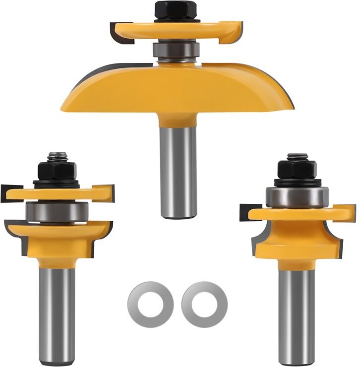 3 Stücke 1/2 Zoll Schaft Schiene & Klinge Cutter Panel Schrank Router Bits Set Schneiden Fräser Power Tools Messer Halte...