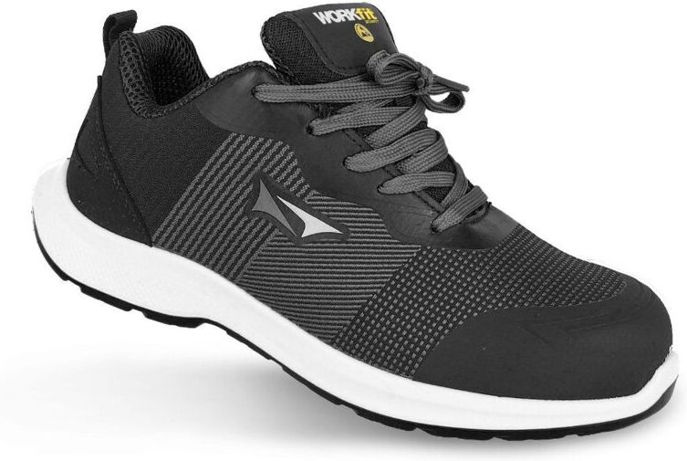 WORKFIT Sicherheitsschuh „Race“ (S3S SR-Schutz) mit verstärkter Zehenkappe – Größe 47, schwarz