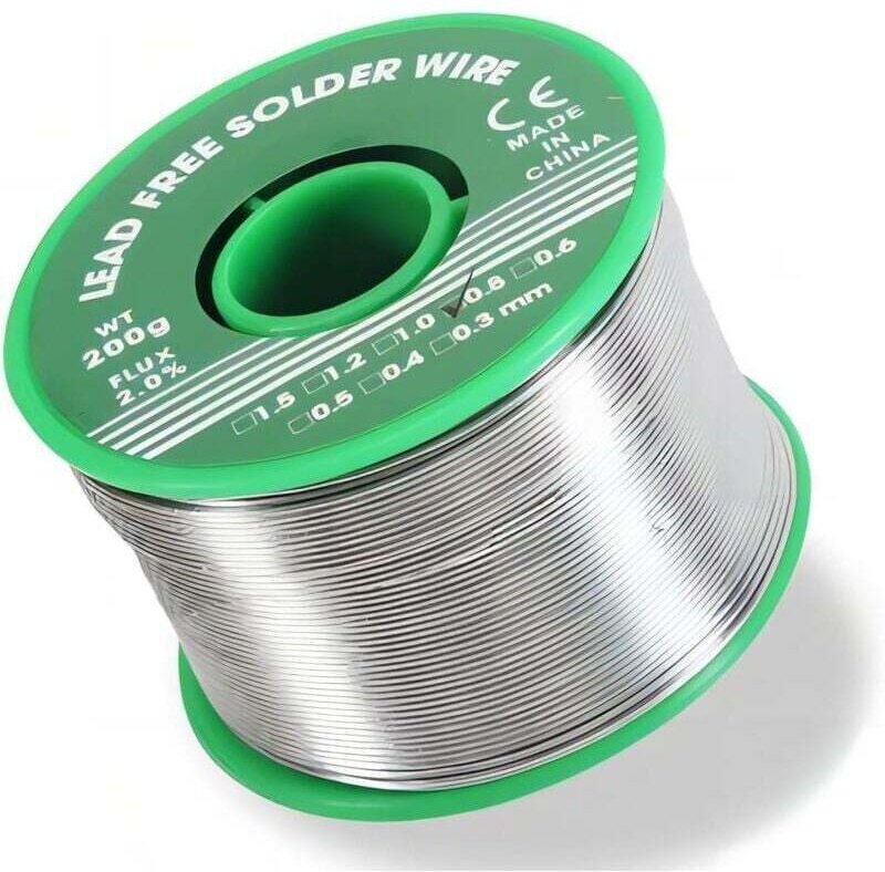 Bleifreier elektronischer Lötdraht, 0,8 mm, 200 g, mit Kolophoniumkern, zum Reparieren und Selberlöten elektronischer Ba...