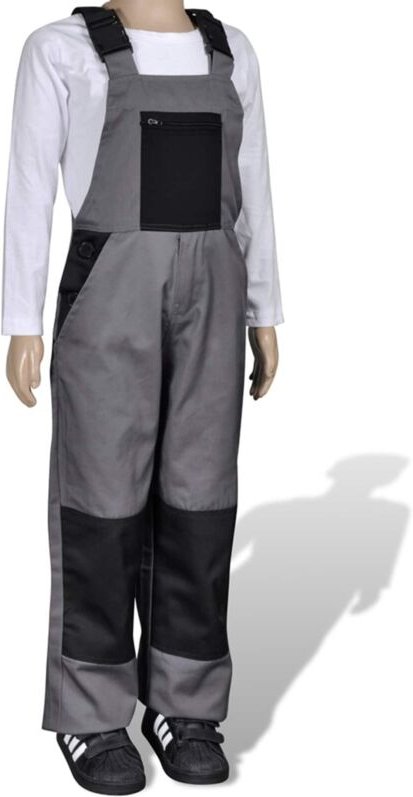 Latzhose Grau 98 / 104 vidaXL