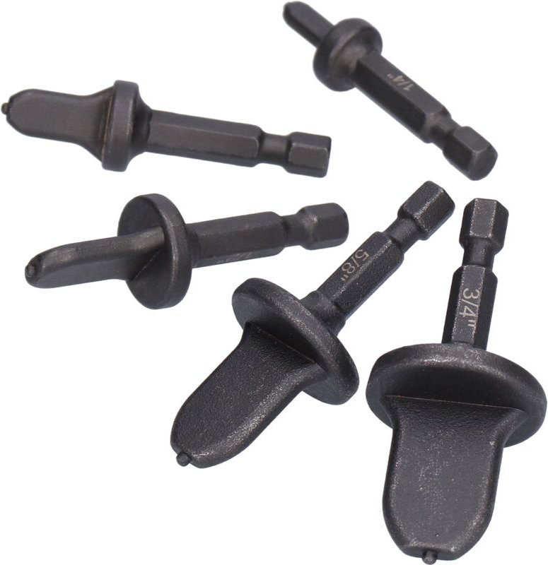 Rohraufweiter-Set aus hochkohlenstoffhaltigem Stahl, 5 Crimp-Aufsätze in verschiedenen Größen, 1/4"-Sechskantgriff für R...