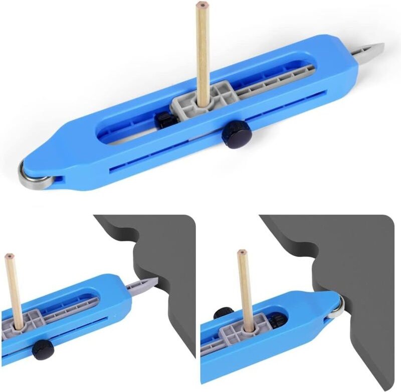 Jauge de Contour Avec Serrure, Outil de Profil Règle de Mesure Du Travail Du Bois Outils de Jauge de Duplicateur de Cont...