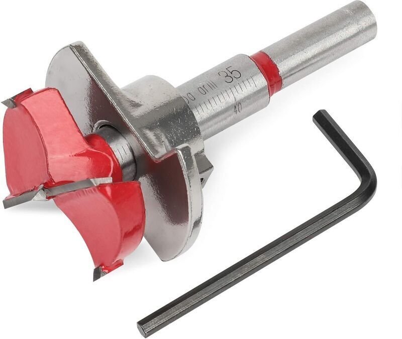 35-mm-Holzfräser für Tür- und Möbelscharniere mit Tiefenanschlag (10-40 mm)