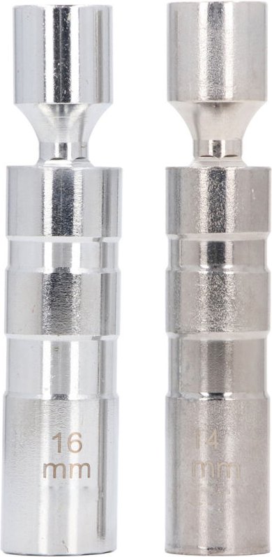 Magnetischer drehbarer Zündkerzensteckschlüsselsatz, 14 mm, 16 mm, 3/8 Zoll Antrieb, 12-Punkt, CR V Material, einfache A...