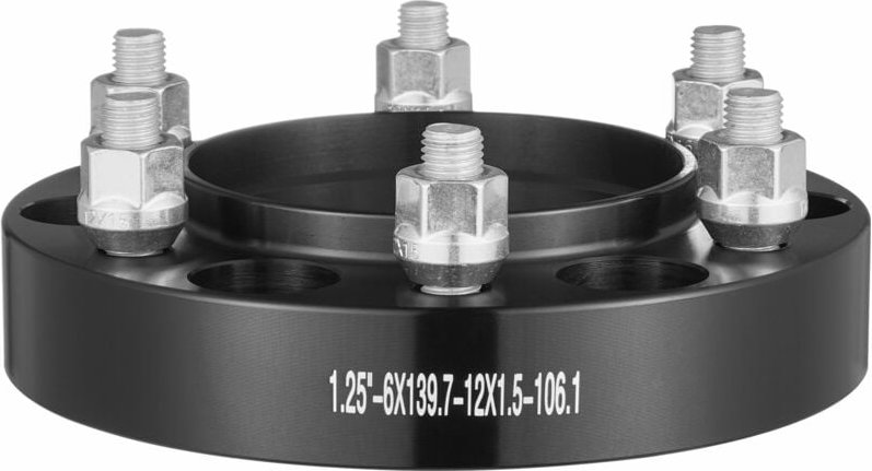 Mophorn 1,25 Zoll 6 x 5 Zoll Spurverbreiterungen, 6-Loch-Schmiederadadapter, 106,1 mm Bohrung, nabenzentrische M12 x 1,5...