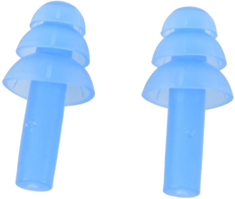 Paar Ohrstöpsel aus weichem Silikon für Schwimmbäder, Tauchen, Blau