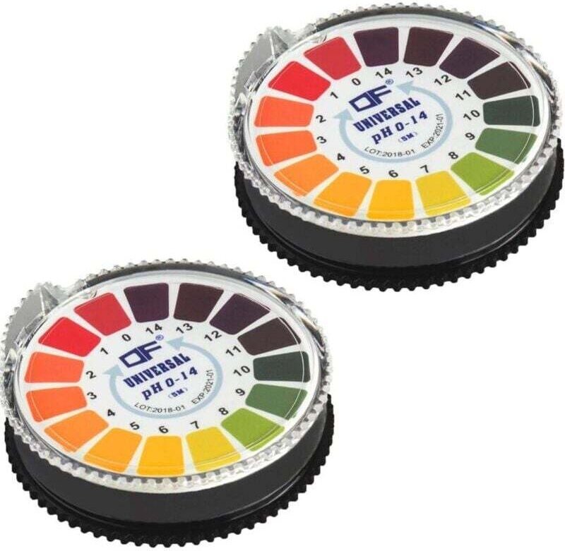 Universelles pH-Testpapier, pH-Teststreifenrolle, pH-Messbereich 0-14, 5 m/Rolle (2 Stück)
