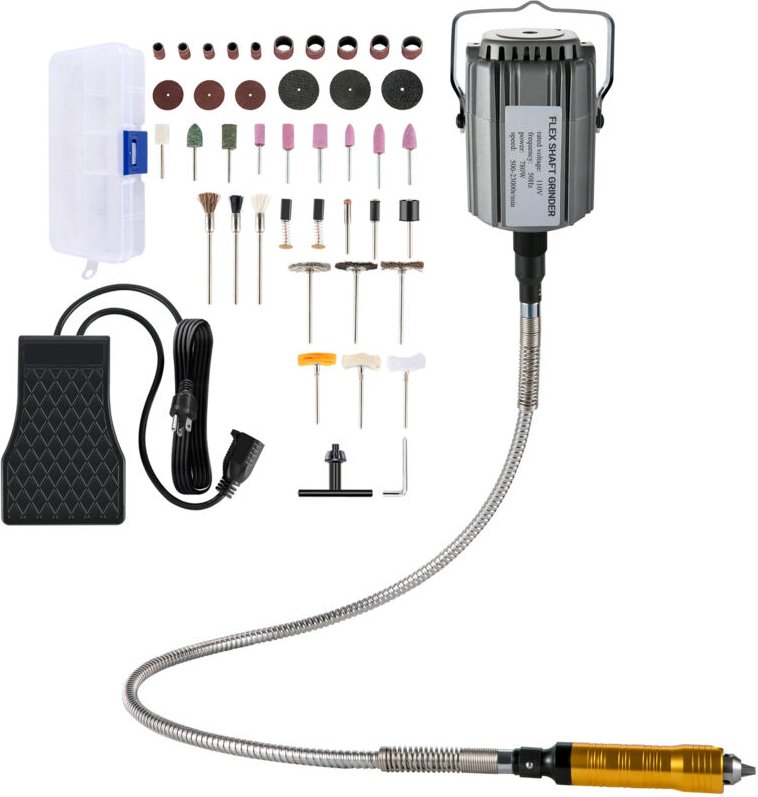Flexwellen-Schleifgerät, 780 w Rotationswerkzeug, 500 – 23.000 U/min Schnitzmaschine mit 1/4 Zoll 3-Backen-Bohrfutter, s...