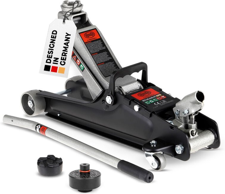 HEYNER® Wagenheber Rangierwagenheber Bundle inkl. Ersatzgummiauflage für Tesla Model 3 S Y X + 2,25t Kapazität + extra f...