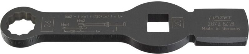 HAZET Schlag-Ringschlüssel (Doppel-6kt.) mit Schlagflächen 2872SZ-26 Vierkan