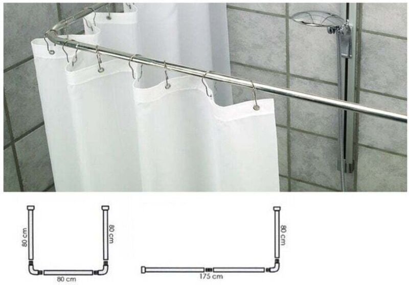 Vtizikl Supporto Tenda Doccia In Acciaio Grigio Bagno 90x90x90 Bastone Asta Telaio Curvo -