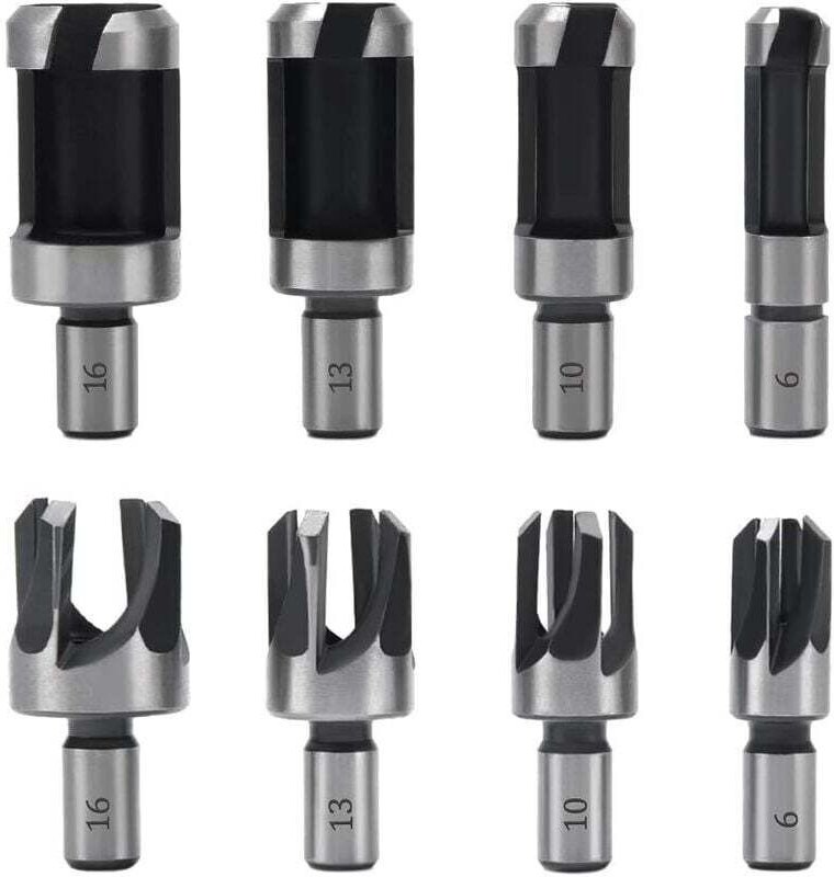 8-teiliges Holzbohrer-Set, 6 mm/10 mm/13 mm/16 mm, Holzbohrer aus Kohlenstoffstahl für die Holzbearbeitung, Klauen- und ...
