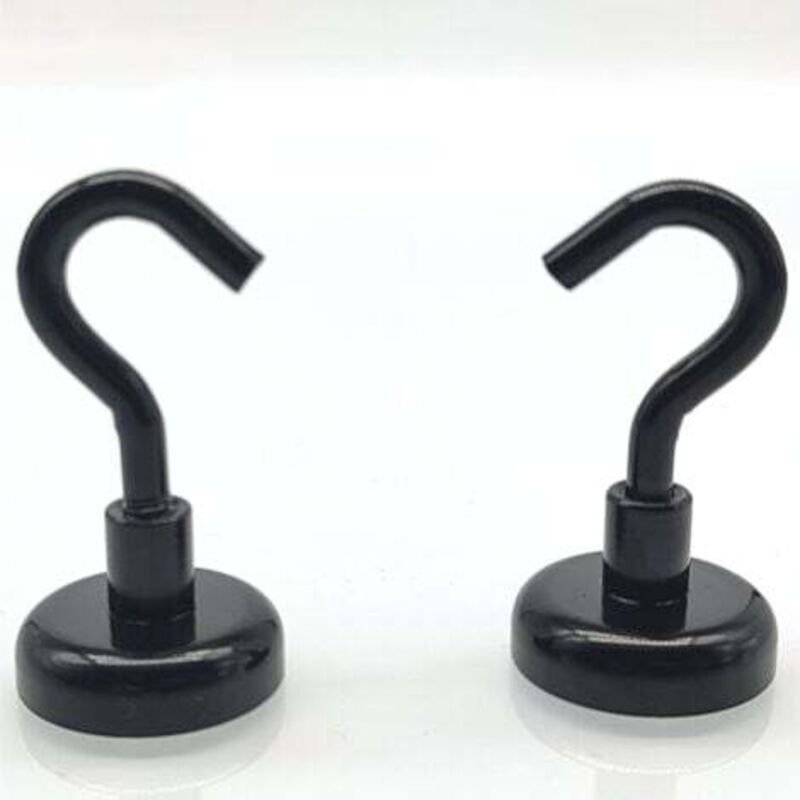 Magnetische Haken, (6er-Set – Schwarz), 25 lbs starke, robuste Magnet-S-Haken für Klassenzimmer, Kühlschrank, Aufhängung...