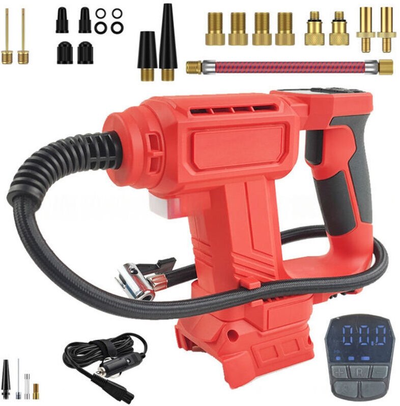 Milwaukee M18 18V Akku-Luftkompressor, elektrische Luftpumpe mit automatischer Abschaltung und LED-Leuchte, Autobatterie...