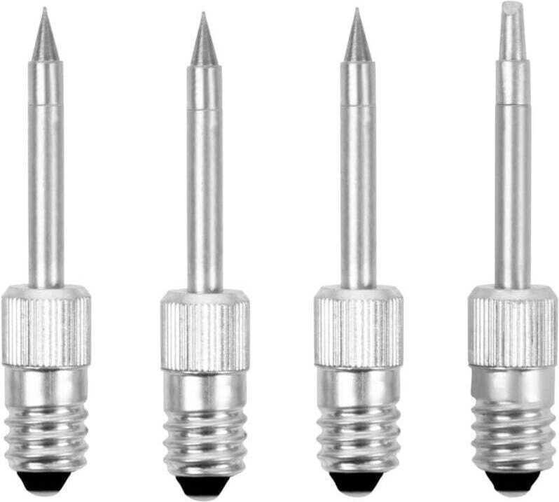 Packung mit 4 Ersatz-Lötspitzen für 8W USB-Lötspitzen, tragbare Lötspitzen für Reparaturarbeiten (Rundspitze E10-B3 + Hu...