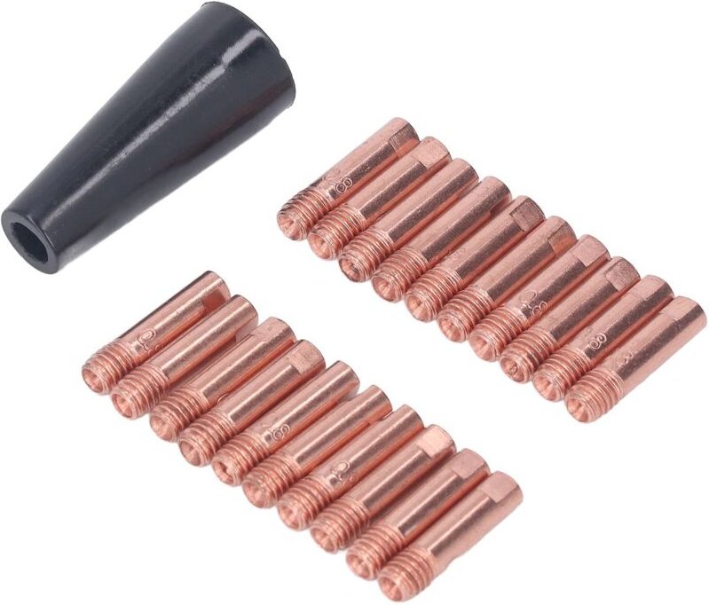 Gaslose Düsenspitze, 21 Stück Mig-Schweißer-Keramikdüsen, Mig-Kontaktspitzen 0,8 Mm, Klares Gewinde, Schweißzubehör für ...