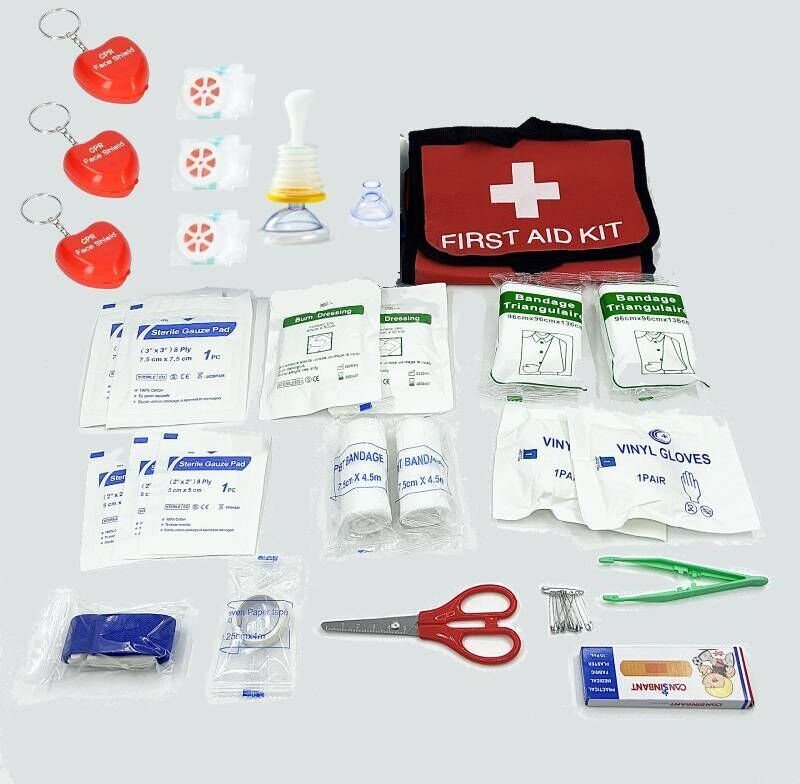 46-teiliges Erste-Hilfe-Set, Anti-Erstickungs-Gerät, Atemmaske für Erwachsene und Kinder, Erste-Hilfe-Set für Auto, Zuha...