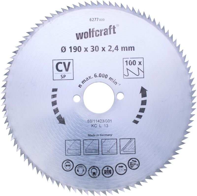 wolfcraft 1 Kreissägeblatt CV, 100 Zähne ø180mm