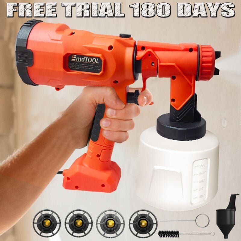 Farbsprühsystem Lacke Lasuren Farbsprühgerät Elektrische Spritzpistole 1200ML