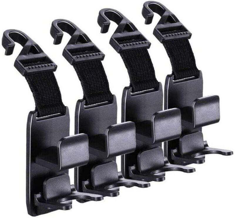 Magische Auto-Kopfstützenhaken, Handtaschenhalter, Schwarz, 4er-Pack