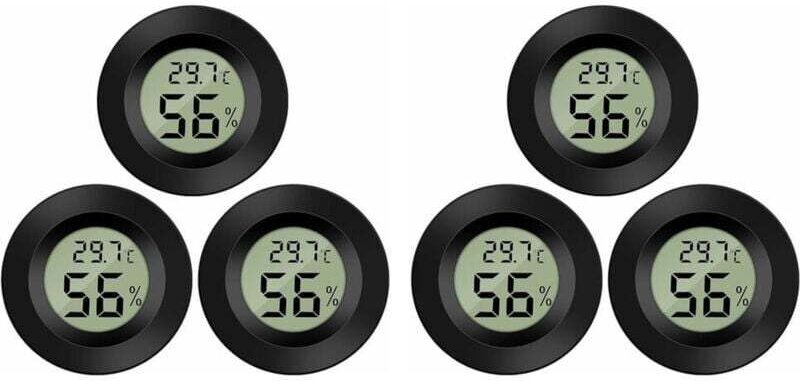 6er-Pack digitales LCD-Hygrometer-Thermometer zur Überwachung der Luftfeuchtigkeit in Luftbefeuchtern, Luftentfeuchtern,...