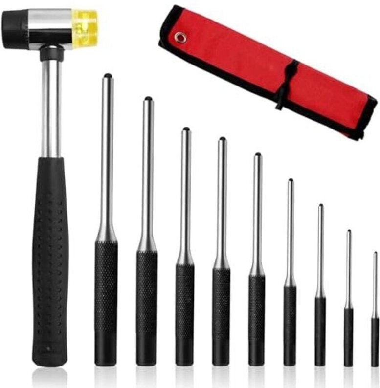 Splinttreiber Set 9-tlg. 1,5mm-8mm 40 CR-V Durchschlag Werkzeug Splintentreiber Satz Roll Pin Punch Set - 1/16" 5/64" 3/...